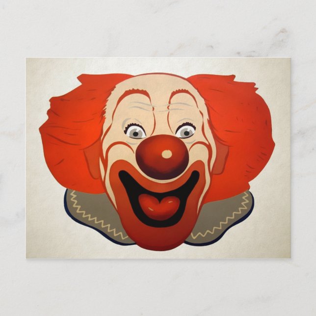 Vintages Clown-Gesicht Postkarte (Vorderseite)