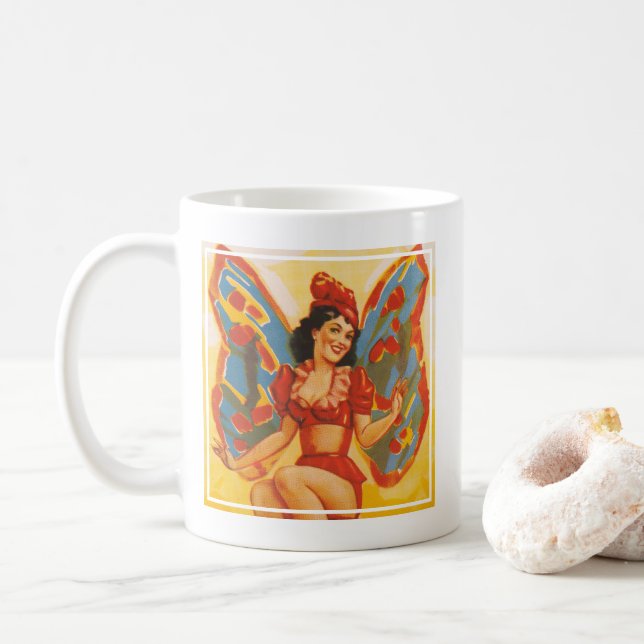 Vintages Clyde Beatty Circus Poster Kaffeetasse (Mit Donut)