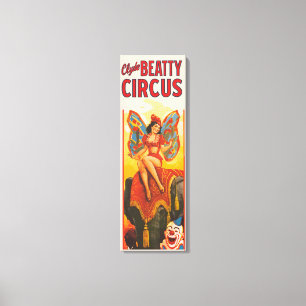 Vintages Clyde Beatty Circus Poster Leinwanddruck