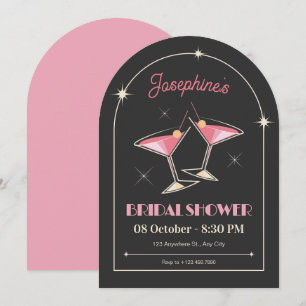 Vintages Cocktailfunkel Brautparty Einladung