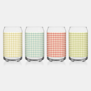 Vintages Coke Can Brille Retro Checkered Style Set Dosenglas