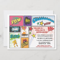 Vintages Comic Book Strip Super Hero Party laden e
