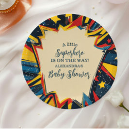 Vintages Comic Boy Baby Dusche Pappteller