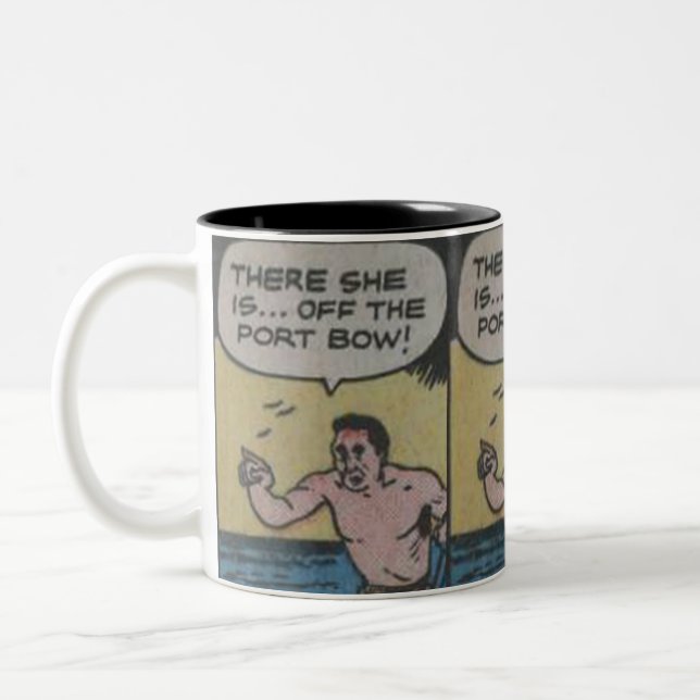 Vintages Comic der 40er Zweifarbige Tasse (Links)
