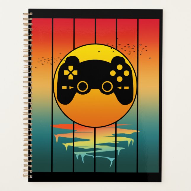 Vintages Computerspiel für Sunset Gamer Planer (Vorderseite)