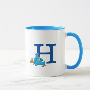 Vintages Cookie Monster Eating Cookies Monogram H Tasse
