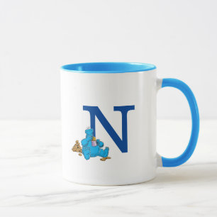 Vintages Cookie Monster Eating Cookies Monogram N Tasse