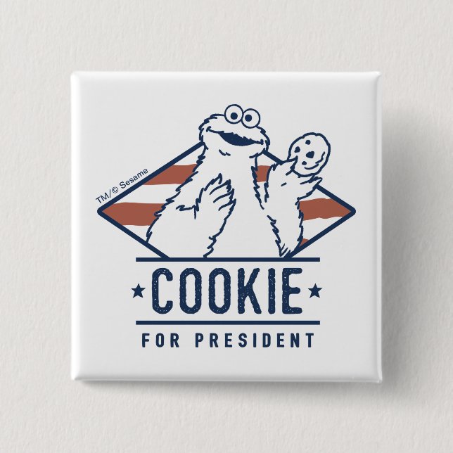 Vintages Cookie-Monster für den Präsidenten Button (Vorderseite)