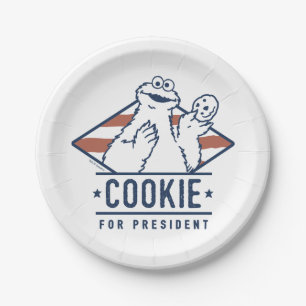 Vintages Cookie-Monster für den Präsidenten Pappteller