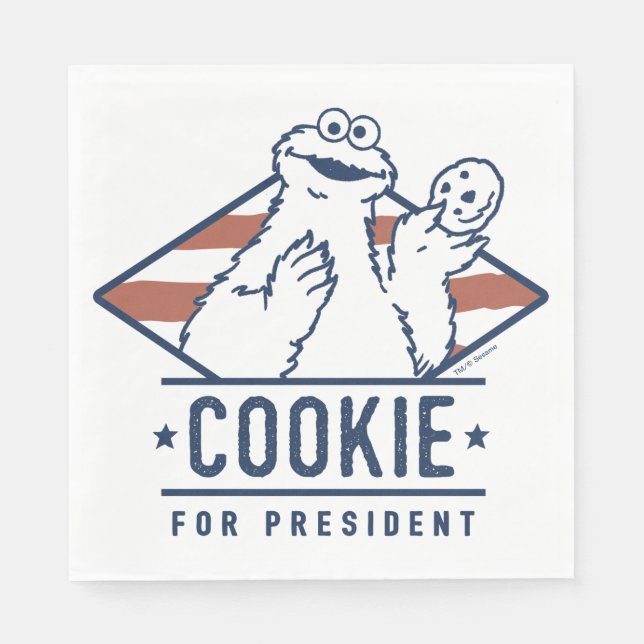 Vintages Cookie-Monster für den Präsidenten Serviette (Vorderseite)