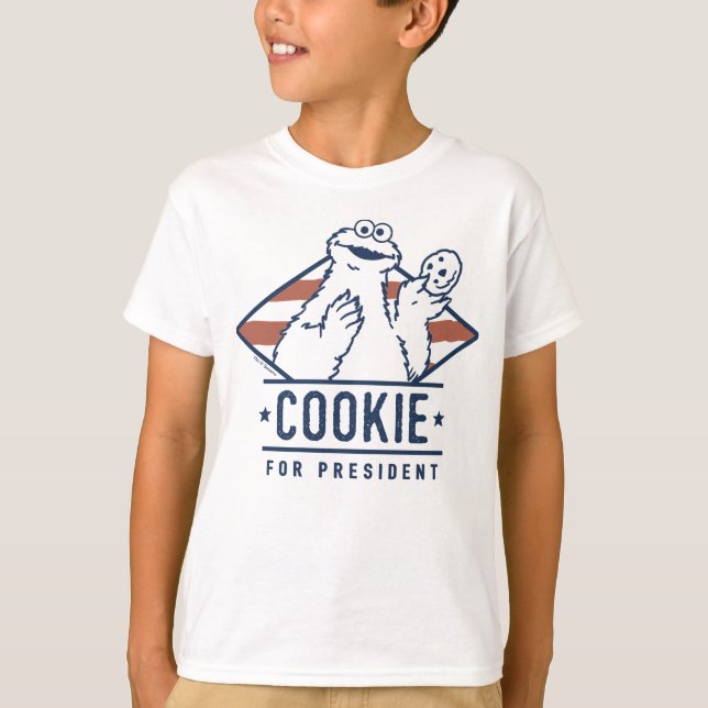 Vintages Cookie-Monster für den Präsidenten T-Shirt (Vorderseite)