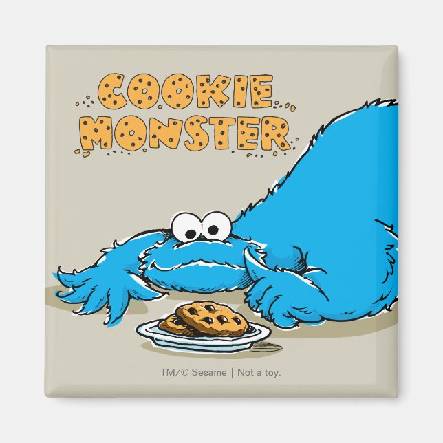 Vintages Cookie Monster Plate Magnet (Vorne)