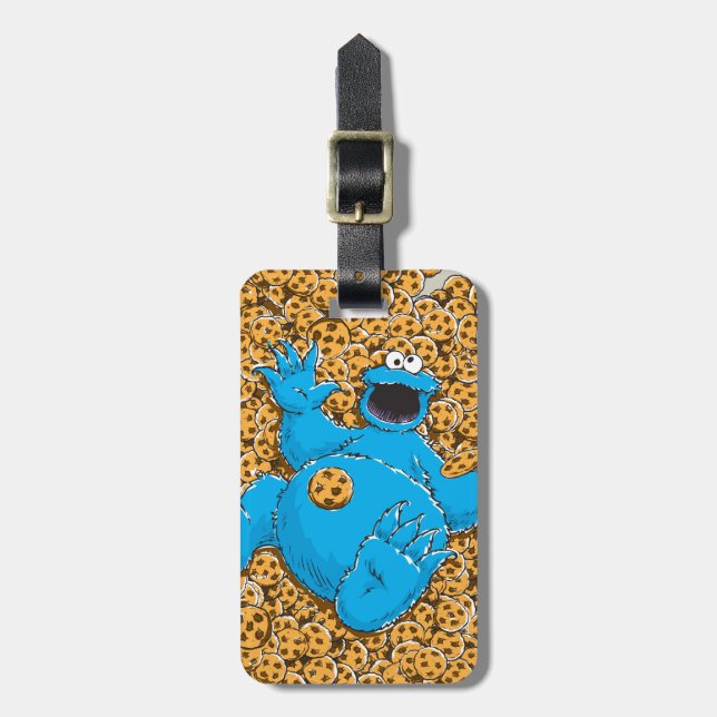 Vintages Cookie-Monster und Cookies Gepäckanhänger (Vorderseite vertikal)