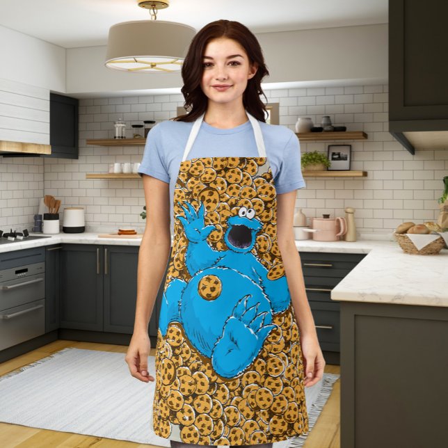 Vintages Cookie-Monster und Cookies Schürze (Person wearing apron)