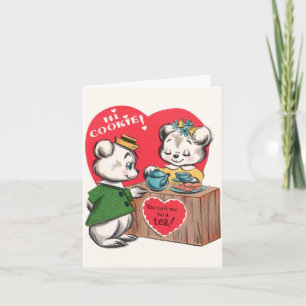 Vintages Cookie und Tea Valentine's Day Card Karte