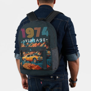 Vintages cooles Auto aus dem Jahr 1974 Bedruckter Rucksack