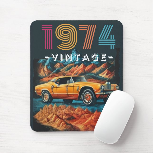Vintages cooles Auto aus dem Jahr 1974 Mousepad (Mit Mouse)