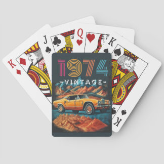 Vintages cooles Auto aus dem Jahr 1974 Spielkarten