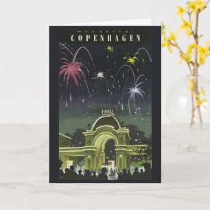 Vintages Copenhagen Illustration Travel Poster Karte