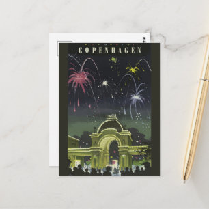 Vintages Copenhagen Illustration Travel Poster Postkarte