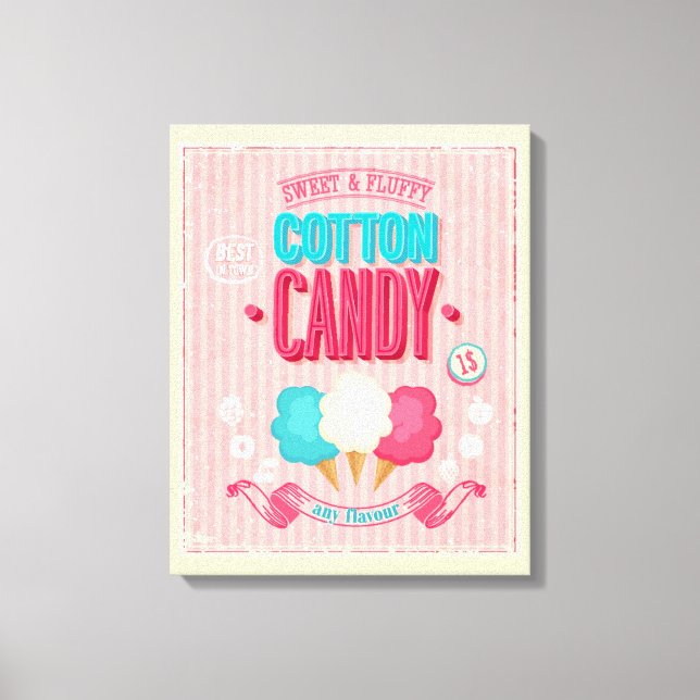 Vintages Cotton Candy Poster Leinwanddruck (Vorderseite)