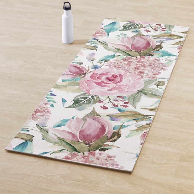 Vintages Country Chic Rosa Aquamarin Lavendel Yogamatte (Beispiel)