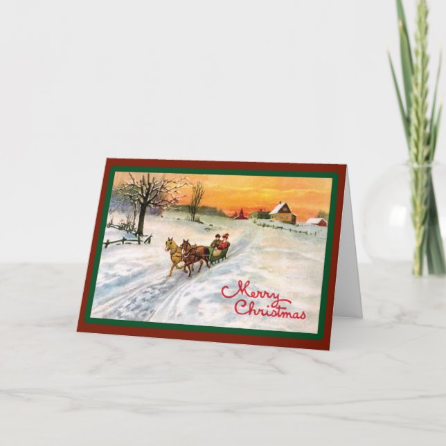 Vintages Country Sleigh Rive - Eine Karte (Vorderseite)