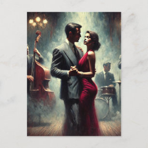 Vintages Couple Dancing Jazz Club Postkarte