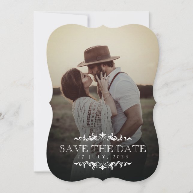 Vintages Couple Foto Save the Date Hochzeit Einladung (Vorderseite)