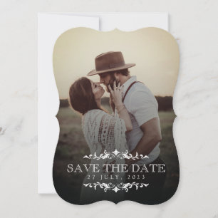 Vintages Couple Foto Save the Date Hochzeit Einladung