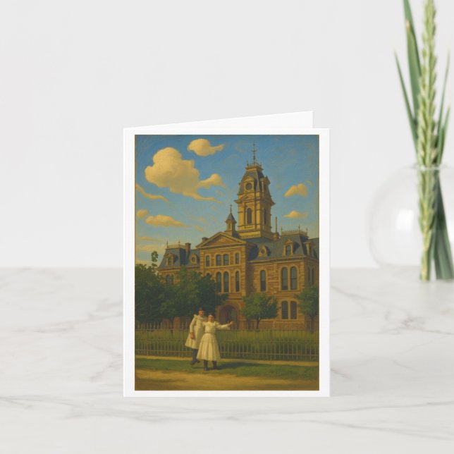 Vintages Couthouse Dankeskarte (Vorderseite)