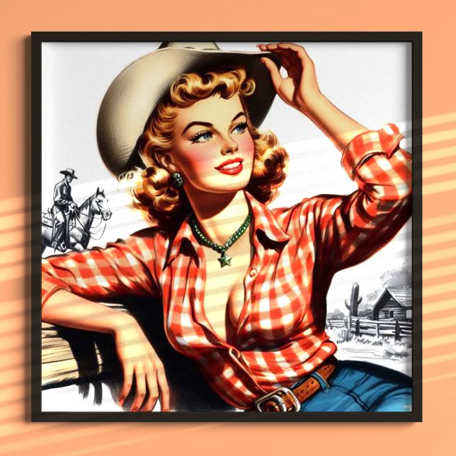 Vintages Cowgirl Button Up Poster (Von Creator hochgeladen)