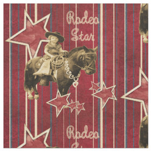 Vintages Cowgirl-Rodeo-Stern-Western-Gewebe Stoff