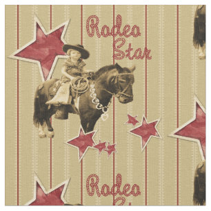 Vintages Cowgirl-Rodeo-Stern-Western-Gewebe Stoff