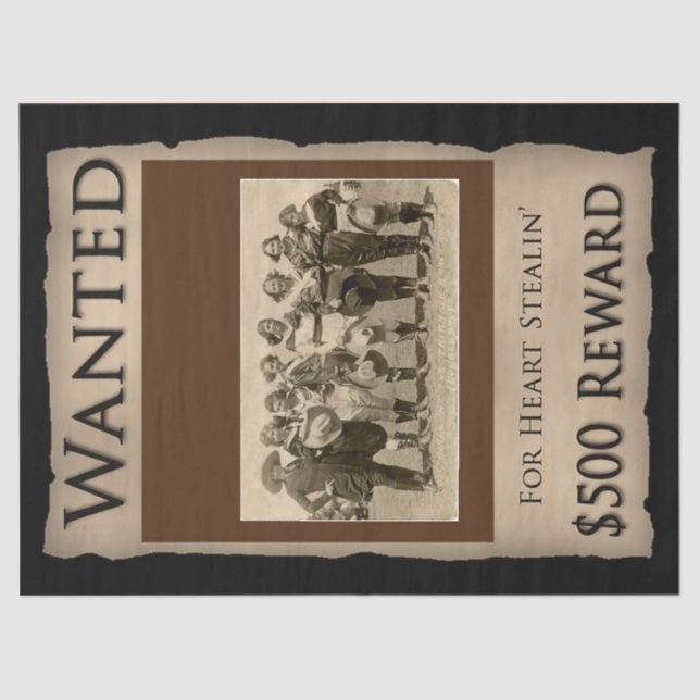 Vintages Cowgirl-Tissue Paper Seidenpapier (Vorderseite)