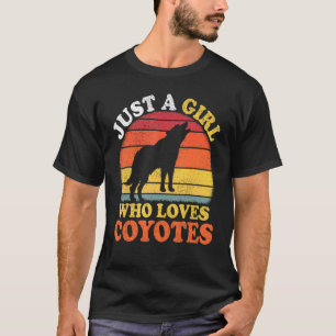 Vintages Coyote Animal Just a Girl, das Coyot Lieb T-Shirt
