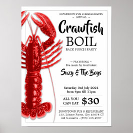 Vintages Crawfish Boil Party Restaurant Förderung Poster