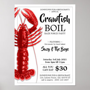 Vintages Crawfish Boil Party Restaurant Förderung Poster