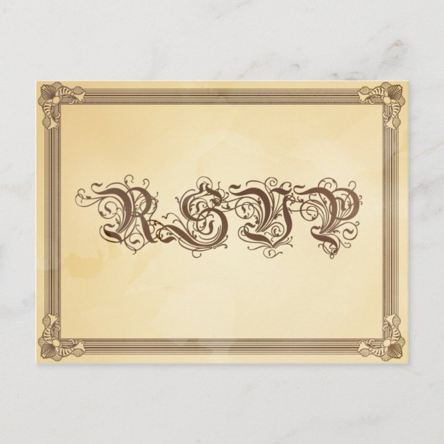 Vintages Cream & Brown Poster UAWG mit Speisen Einladungspostkarte (Vorderseite)