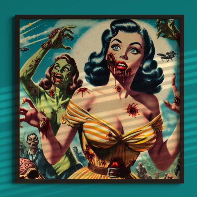 Vintages Creepy Zombie-Button Poster (Von Creator hochgeladen)