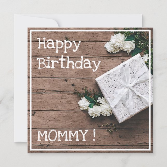 Vintages Crochet-Geschenk Weiße Blume Schöne Gebur Karte (Vorderseite)