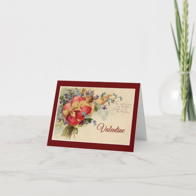 Vintages Cupid Valentine Feiertagskarte (Vorderseite)