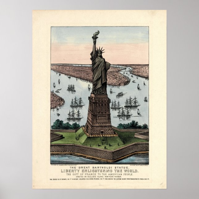 Vintages Currier & Ives Freiheitsstatue Poster (Vorne)