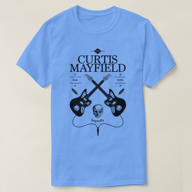 Vintages Curtis Mayfield Guitar-Logo T-Shirt (Design vorne)