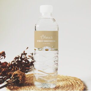 Vintages Daisy Bee Birthday Wasser Flasche Etikett