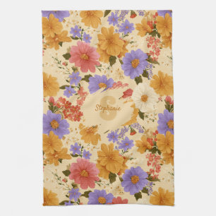 Vintages Daisy Floral Muster (2) Geschirrtuch