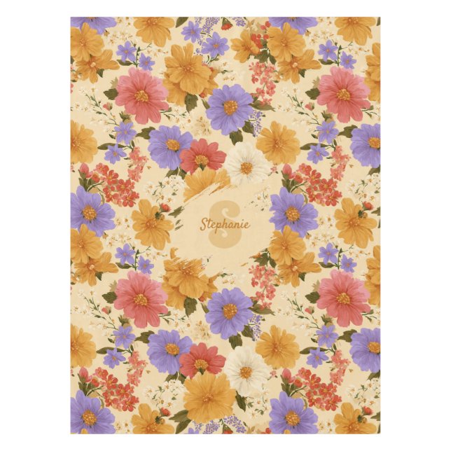 Vintages Daisy Floral Muster (2) Tischdecke (Vorderseite)