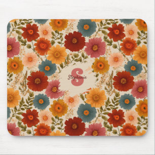 Vintages Daisy-Muster Mousepad