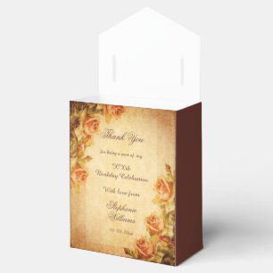 Vintages Damask Shabby Chic Pfirsich Rose Geburtst Geschenkschachtel