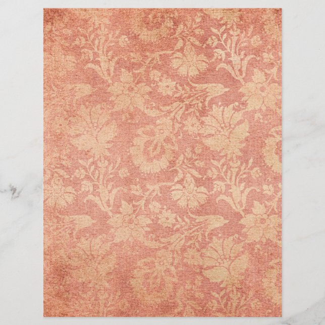 Vintages Damask Textur Scrapbook Papier (Vorderseite)